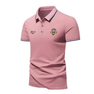 Imagem de Camisas Polo Masculinas De Verão Leves E Respiráveis Com Bordado, Mang