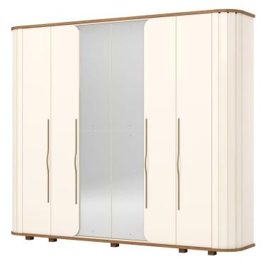 Imagem de Guarda Roupa Casal Premium 6 Portas Off White Nature - Henn