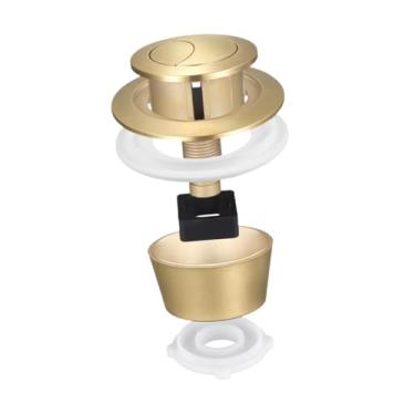 Imagem de Ｂｅｓｇａ Botão de Descarga Dupla para Reparo de Válvulas de Enchimento de Vaso Sanitário, Peça de Reposição para Vasos Sanitários Residenciais, Ouro, Tamanho real