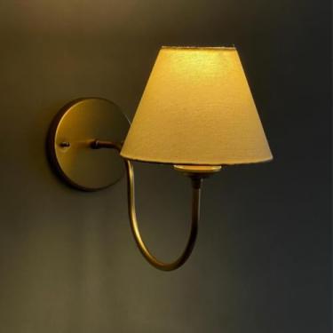 Imagem de Arandela de Parede Curvada Clássica Dourada Com Cúpula Branca Para Decoração de Sala, Corredor, Quarto, Cama, Cabeceira, lavabo