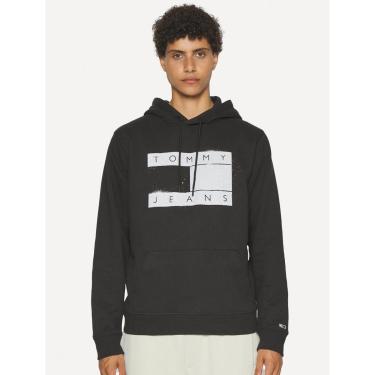 Imagem de Moletom Tommy Jeans Masculino Hoodie Flag Logo Spray Preto-Masculino