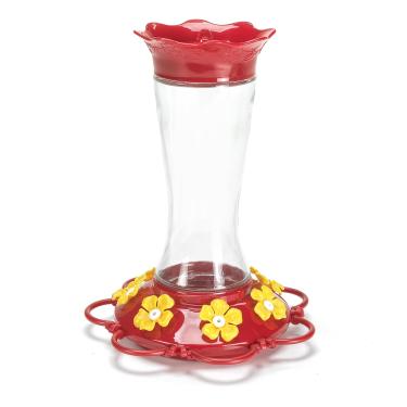 Imagem de Rocky Mountain Goods Alimentador de vidro para beija-flor 590 ml para atividades ao ar livre - Alimentador de néctar à prova de vazamento com protetor de formigas integrado - 5 portas de alimentação