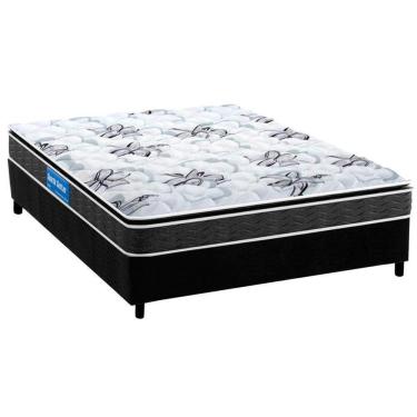 Imagem de Cama Box Casal: Colchão Espuma D33 Probel Guarda Costas Premium Extra FirmeBase Suede Black(138x188)