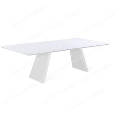 Imagem de Mesa De Jantar Nirvana Livia 200 Cm Retangular Borda Arredondada Madeira Branco