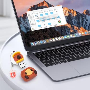 Imagem de Pen Drive USB de 16 GB, dispositivo externo de armazenamento de dados, capivara, perfeita para presentear familiares e amigos (pato capivara)