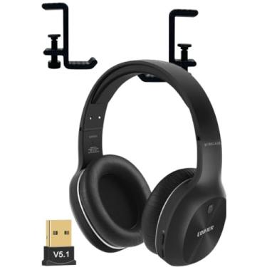 Imagem de Kit Fone W800BT Plus Preto com Suporte Multiuso para Fone, Mochila e Ferramentas + Adaptador Bluetooth 5.1 para PC/Notebook | Gancho Sob Mesa | Ideal para Home Office, Jogos e Estúdios (M 3,5–6 cm)