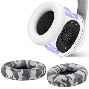 Imagem de Geekria SNAP Kit de substituição para fones de ouvido Beats Studio Pro, almofadas magnéticas de interruptor fácil, almofadas auriculares de troca em segundos, peças de reparo (branco + camuflagem, 2