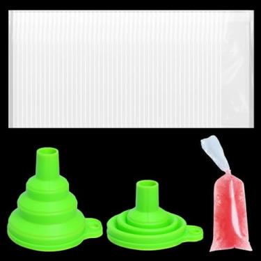 Imagem de 100 peças de sacos de sorvete, moldes de sorvete, sacos descartáveis para picolé, saco de gelo, saco plástico para congelamento de doces, moldes de picolé