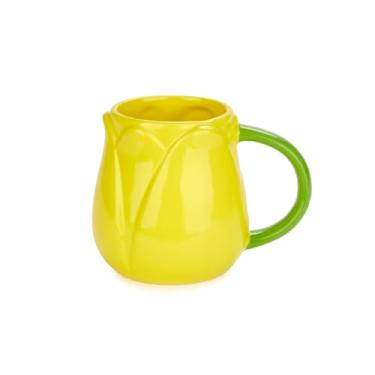Imagem de Balvi Caneca Tulipa Amarelo Tulipa em Forma de Flor Cerâmica 400 ml