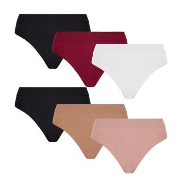 Imagem de Kit 6 Calcinha Básica Microfibra Sem Costura Loba Feminina - LUPO, Sor