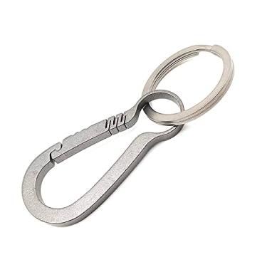 Imagem de Fanycs Chaveiro de titânio chaveiro chaveiro corrente de liberação rápida clipe mosquetão chaveiro destacável