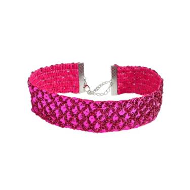 Imagem de DATOA Colar grosso e sexy, gola curta, brilhante, com lantejoulas grossas, gargantilha, bijuteria de festa para mulheres, Zinco, Sem Pedra Preciosa