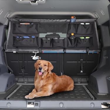 Imagem de Tumukiw Barreira de carga para porta-malas compatível com INEOS Grenadier 2020-2024 2025+, organizador de carga de porta-malas, cerca de retenção de porta de divisória de rede de carro de viagem