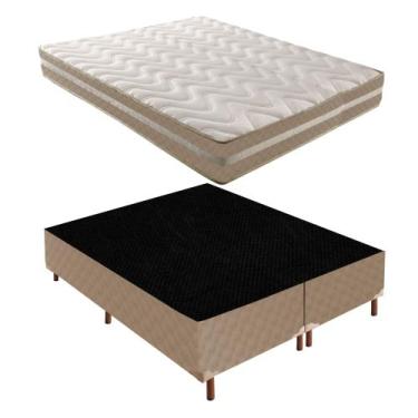 Imagem de Cama Box Queen com Colchão D33 Quality Duoface 26x158x198cm e Base Flo