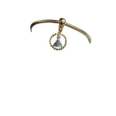 Imagem de Esta pulseira apresenta um pingente e exala uma aura nobre e elegante(Strass azul 2)