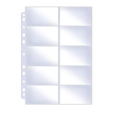 Imagem de 800 bolsos ultra transparentes para cartões de visita para fichário de 2/3/4, páginas de cartão de crédito com 10 bolsos duplos (pacote com 40)