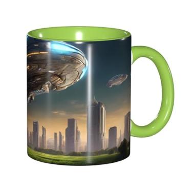 Imagem de Zeraoke Ufo At Night Print Canecas de café criativas, personalizadas, presente para família, tamanho de 325 ml, unissex