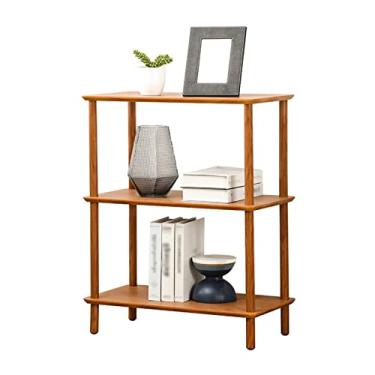 Imagem de Suporte de revistas de madeira Racks de armazenamento de chão Racks de armazenamento de sala de estar para casa Racks de jornais Racks de cozinha Rack de forno de micro-ondas Racks de impressora Rack