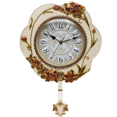 Imagem de Relógio de parede sem tique-taque sussurro silencioso relógio de parede europeu retrô decoração artística quarto pêndulo mudo artesanato decoração de casa para escritório e presente