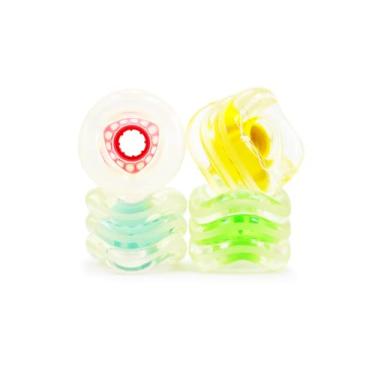 Imagem de Shark Wheel Rodas de longboard DNA 72 mm e 78 A - transparentes com cubo multicolorido
