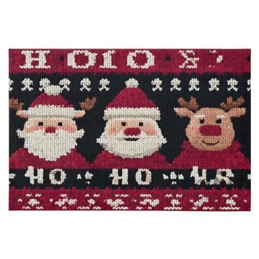 Imagem de CEBUGI Tapete de área 60 x 90 cm, macio, lavável, antiderrapante, com revestimento de borracha, elementos natalinos, para sala de estar, quarto, decoração de casa