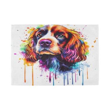 Imagem de Burbuja Jogo americano conjunto de 6, tapetes de mesa antiderrapantes laváveis com retrato de cachorro, resistentes ao calor, para cozinha, mesa de jantar, ambientes internos e externos