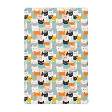 Imagem de STAYTOP Lençóis de berço padrão com desenho animado de gato para meninos e meninas, Dia da Independência, 132 x 28 cm, macio e respirável para berço