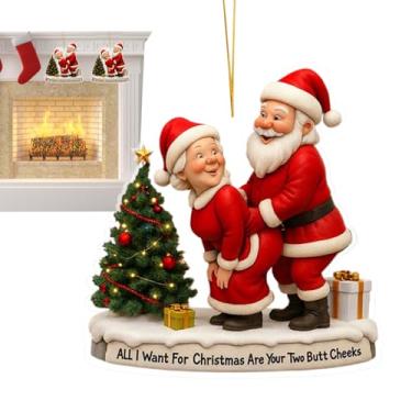 Imagem de Enfeites de Natal Papai Noel | Decoração de acrílico 2D, pingentes festivos decorativos | para sala de estar, quarto, escritório, parede, cornija, , peitoril da janela, porta da frente