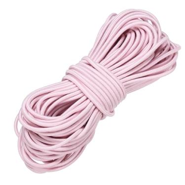 Imagem de PATIKIL Cordão elástico elástico, corda elástica de 1/20.3 cm x 49' resistente de poliéster para caiaque corda elástica para caiaque lona gravata barco barraca acampamento artesanato DIY, rosa claro