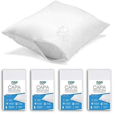 Imagem de Capa de travesseiro respiravel impermeavel, protege de manchas e poeira, duradouro.