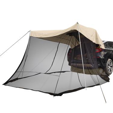 Imagem de Barraca de Extensão Traseira Carro Awning Lateral do Porta-Malas Veículo Abrigo Toldo Solar Praia para Camping Caminhada Pesca com Malha Alta Densidade Circulação Ar