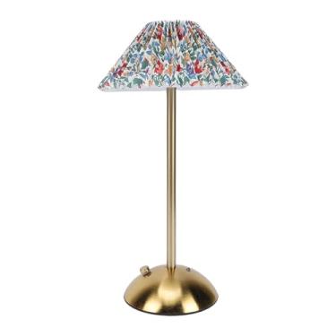 Imagem de Dpofirs Lâmpada Recarregável Sem Fio, Controle de Toque, Luz Noturna de Mesa LED Regulável Em 3 Cores, Base de Metal Com Abajur de Tecido Plissado, para Quarto, Mesa, (Estilo 3)