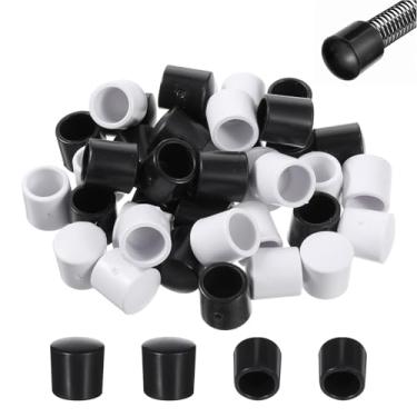 Imagem de ElevateTech Tampas de batente de porta, 100 peças de substituição de ponta de borracha para rolha de porta branca de 0,39 polegadas, tampas de para-choque, mola/dobradiça, portas de montagem na parede