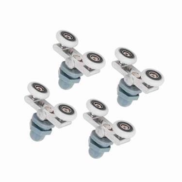 Imagem de Eujgoov Rolos de Porta Deslizante de 4 Unidades, Rodas de Liga de Alumínio ABS, Rodas de Pista Deslizantes Silenciosas e Suaves para Porta de Janela de Banheiro de Vidro, de Mecanismo Silencioso