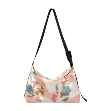 Imagem de Bolsas femininas de couro florais amarelas girassóis pretos Hobo bolsas grandes estética estampa floral bolsa de ombro feminina, Animal camuflado floral rosa