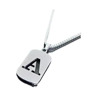 Imagem de Colar Com Pingente De Letra Do Alfabeto A-Z Em Aço Titânio Prateado Pa