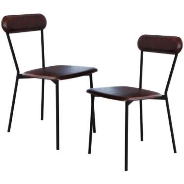 Imagem de Kit 02 Cadeiras Estofada Para Sala De Jantar Liora Preto C01 material 