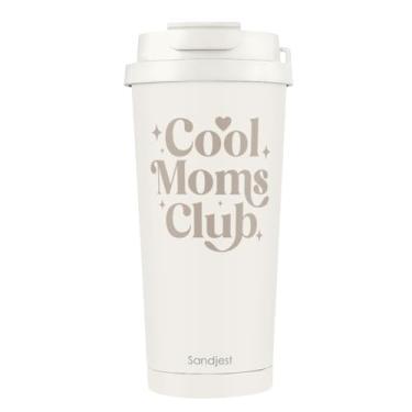 Imagem de SANDJEST Presente para mãe do filho filha, copo de café com tampa 2 em 1 de aço inoxidável, 510 g, caneca de viagem isolada para mulheres, mães, mãe, ideia de presente para aniversário, Natal, dia das