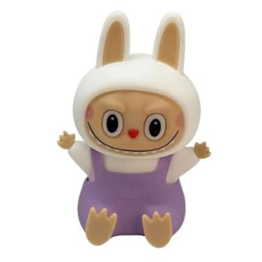 Imagem de Luminária de Silicone LED RGB Infantil, Formato Coelho, Luz Noturna Recarregável USB, Touch com Mudança de Cor, 15cm