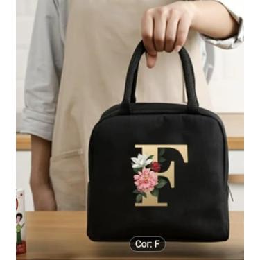 Imagem de Bolsa Térmica Portátil Para Trabalho e Escola Estampa com Letras (22 X 18,5 X 11,5 Cms) (F)