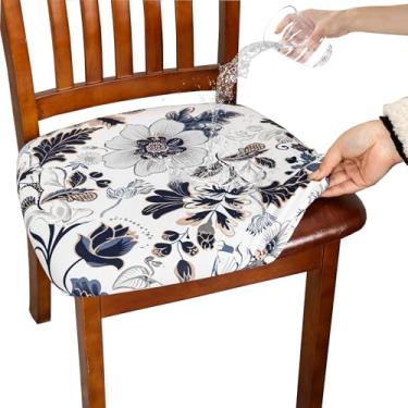 Imagem de CRFATOP Conjunto de 6 capas de assento de cadeira de jantar à prova d'água, capas de almofada elásticas antiderrapantes para cadeiras de jantar, laváveis, protetores de cadeira de cozinha, G, 21