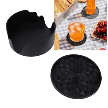 Imagem de HEEPDD Porta-copos de Silicone para Bebidas, Conjunto de 6 Porta-copos de Bebidas Antiderrapantes e Antiaderentes Espessados ​​com Suporte para Quentes e Frias, Cerveja e café