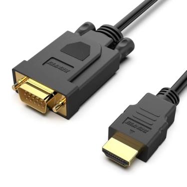 Imagem de Cabo Conversor HDMI Para VGA 3m, 10 Pés, Adaptador Ativo 1080p, Conectores Reforçados, Compatível Com Notebook, PC, Monitor E Projetor - Preto 000239black