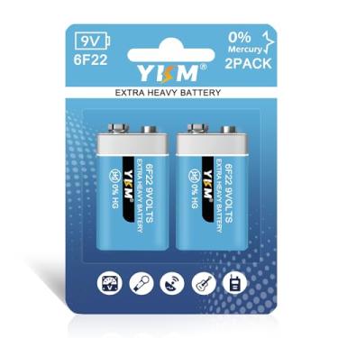 Imagem de YKM - 2 baterias de 9 V para detector de fumaça, alarme de fumaça, zinco, 9V