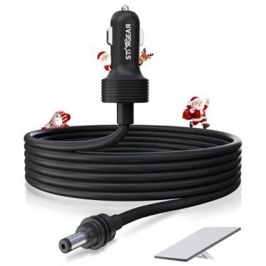 Imagem de STARGEAR Cabo de alimentação Starlink Mini 12 V 3 m/3 m, isqueiro de cigarro 16AWG resistente para cabo CC, adaptador de carregador de carro 12 V-48 V para acessórios Starlink Mini