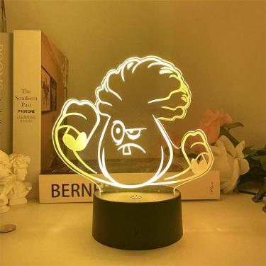 Imagem de Luz noturna LED 3D Plants vs Zombies Bonk Choy que muda de cor