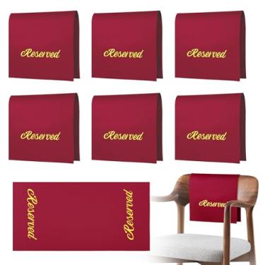 Imagem de UKQRRTC 6 placas de cadeiras reservadas, espaço reservado para igreja de 55 cm com palavras impressas, fácil de usar e armazenar para casamentos, igrejas, eceções, cinema, celebrações, festas e