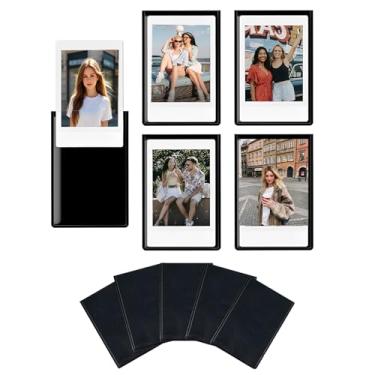Imagem de pssped Pacote com 10 molduras magnéticas para fotos compatíveis com Instax Mini EVO Mini Liplay 12 11 SE 41 40 99 90 9 9 8 7S -5 x 7,6 cm – Visor de fotos de geladeira (preto)