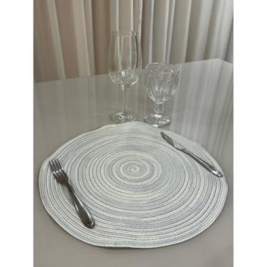 Imagem de Jogo Americano Mesa Posta Impermeável Redondo ou Retangular para Jantar e Eventos – Kit 4 ou 6 Lugares Decorativo Luxo (26. Off White,4 Unidades)