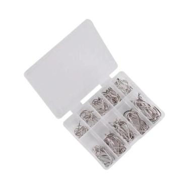 Imagem de Conjunto De 100 Anzóis De Pesca Em Aço Carbono De Alta Qualidade, Séri